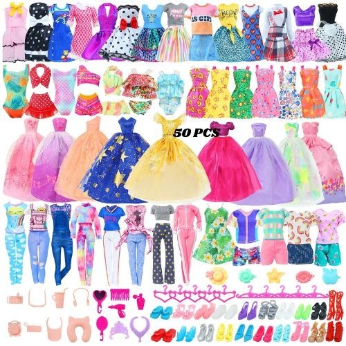 50pcs barbie doll clothes - 50pcs,