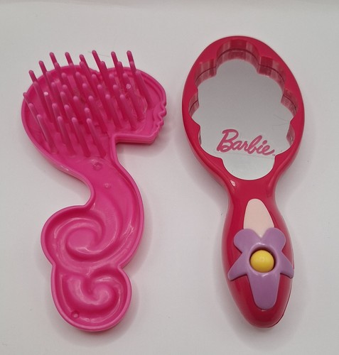 Barbie brush and mirror - and,