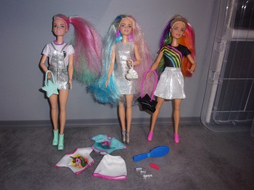 Barbie dolls with rainbow hair - rainbow,